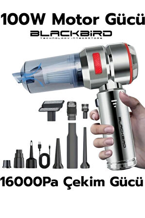Blackbird MK-5801 16000PA Kablosuz Araç Süpürgesi | 3 Kademeli Güç | Şarjlı El Süpürgesi
