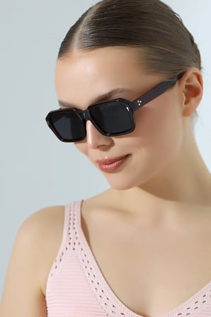 Kadın Kare Kahverengi UV400 Güneş Gözlüğü 23033 c3 k