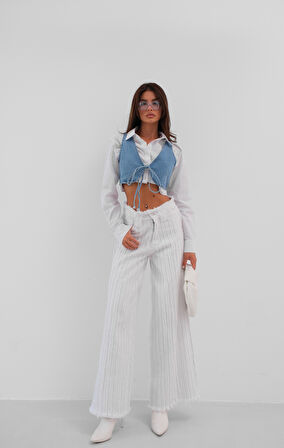Yelek Form Denim Mavi Bra