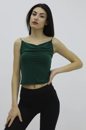 İp Askılı Bluz Zümrüt - P-019894