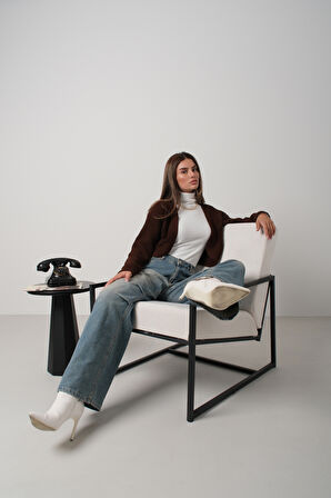 Biyeli Crop Kahverengi Triko Hırka