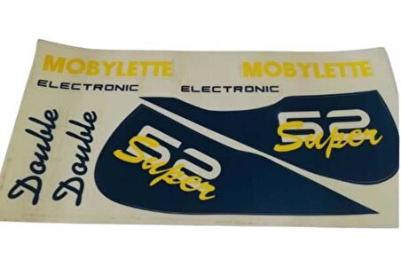 Mobylette 52 Super Double Yazı Takımı Lacivert