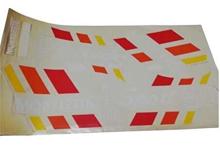 Mobylette Sport 50 Yazı Takımı Kırmızı-sarı