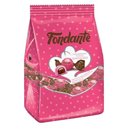 Fondante Çilekli Fudge Çikolata Kremalı 1000 Gr. (1 Poşet)