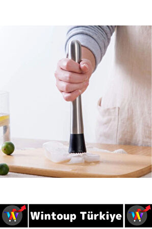 Uzun Ömürlü Ergonomik Tutuş İçecek Kokteyl Bar Meyve Ezme Tırtıklı Zahmetsiz Buz Kırma Çubuğu