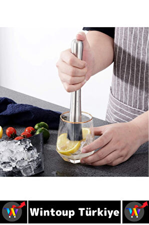 Uzun Ömürlü Ergonomik Tutuş İçecek Kokteyl Bar Meyve Ezme Tırtıklı Zahmetsiz Buz Kırma Çubuğu