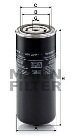 Daf Truck Yakıt Filtresi Daf Xf95 97>02 / İveco Eurostar 440 00>02 Eurotech 440 98> Eurotrakker 99>04 - Mann Wdk962/17