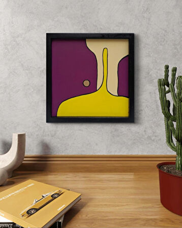 Modern Soyut Tablo – El Boyaması – 22x22 Ev Dekorasyon Tablosu – MDF Üzeri Akrilik