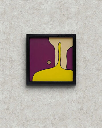 Modern Soyut Tablo – El Boyaması – 22x22 Ev Dekorasyon Tablosu – MDF Üzeri Akrilik