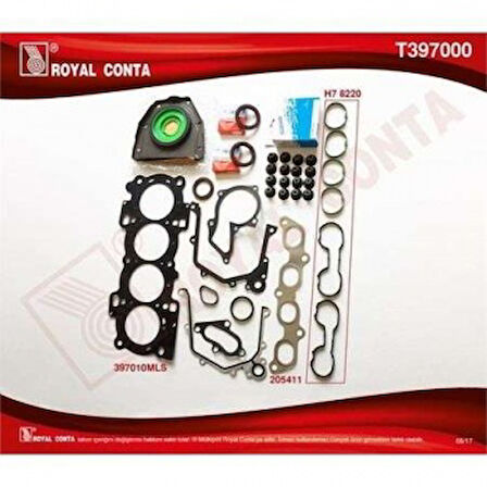 Ford Motor Takım Conta (reinz Keceli Subap Lastıklı) S,k,c Dahıl Focus 1,6 16v Zetec S / Duratec Efi 98>0 - Royal T397000