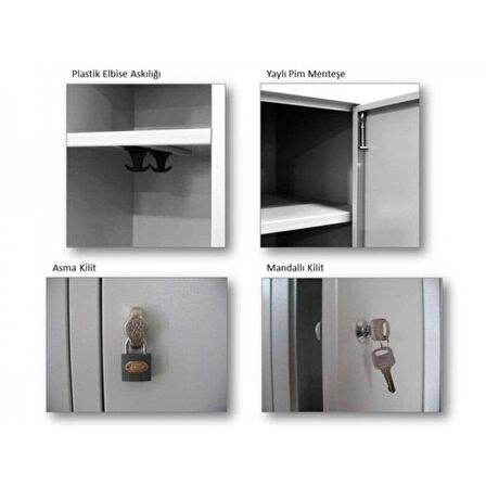 Rafburada Ofis Standart 6'Lı Soyunma Dolabı