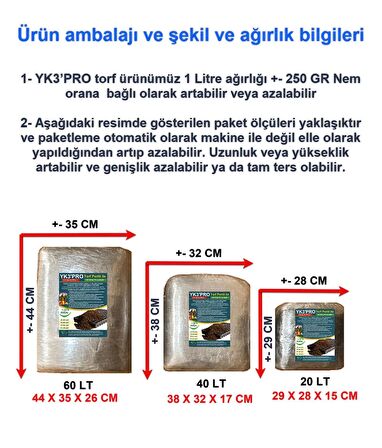 40 LT YK3PRO Perlit ile Torf. Bitki, Çiçek, Sebze, Tohumu Torf, Toprak