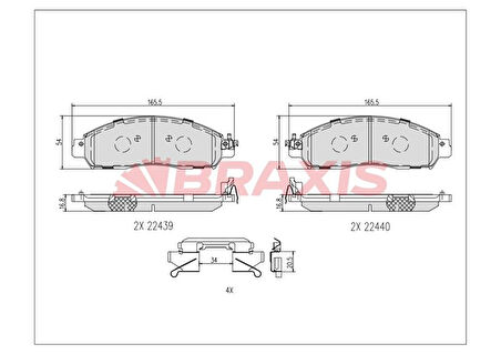 Nissan Ticarı On Fren Balatası Nissan Navara D23 Kasa 2.3 4×4 2015-> - Braxıs Ab0620