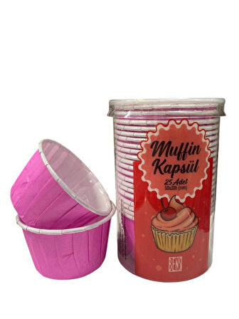 Cupcake/Muffin /Suffle Kek Kapsülü Pembe 25 li