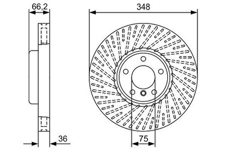 Bmw On Sol Fren Diski Bmw F10 F07 F11 F12 F01 - Bosch 0986479w19