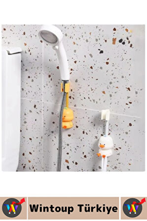 Kendinden Yapışkanlı Sünger Lif Aksesuar Düzenleyici Sevimli Hayvan Figürü Duş Başlığı Tutucu 4 Adet