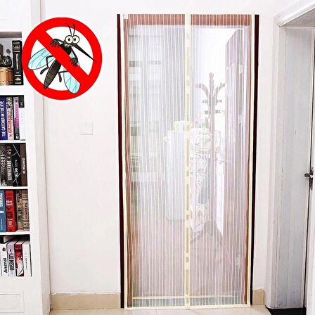 BUFFER® Pratik Manyetik Mıknatıslı Beyaz Kapı Pencere Sinekliği Tülü 105 x 210 cm