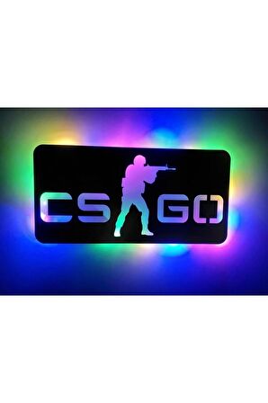 Csgo Led Işıklı Ahşap Tablo