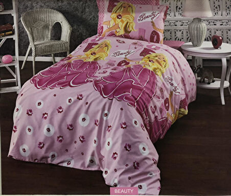 Golden Home Ranforce Pembe Kız Çocuk Tek Kişilik Nevresim Takımı Beauty