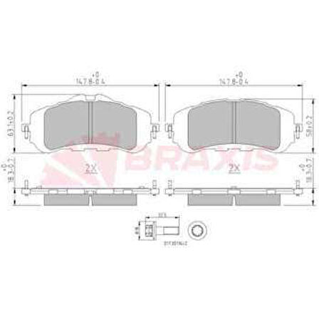 Psa On Fren Balatası P308 II 13> P308 Sw II 14> Disk Capı: (283 * 26) - Braxıs Aa0623