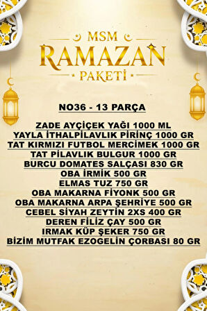 MSM RAMAZAN PAKETİ GIDA KOLİSİ 13 PARÇA NO 36