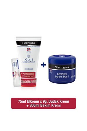 Neutrogena Parfümsüz El Kremi+ Besleyici Bakım+Dudak Kremi 