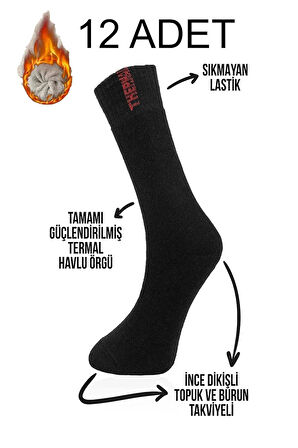 Erkek Thermal Socks Çorabı Kışlık Extra Kalın Havlu Renkli Dikişsiz