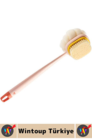 Ergonomik Tutuş Hassas Derin Temizlik Çift Taraflı Asılabilir Saplı Banyo Duş Fırçası 35 X 6.5 Cm
