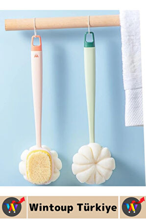 Ergonomik Tutuş Hassas Derin Temizlik Çift Taraflı Asılabilir Saplı Banyo Duş Fırçası 35 X 6.5 Cm