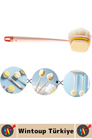 Ergonomik Tutuş Hassas Derin Temizlik Çift Taraflı Asılabilir Saplı Banyo Duş Fırçası 35 X 6.5 Cm