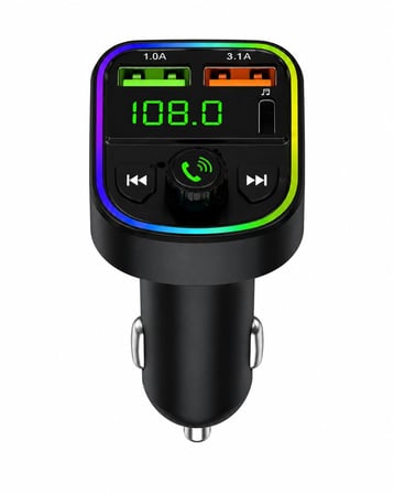 Kablosuz Araç MP3 Çalar FM Transmitter Type-C Girişi Ve Çift USB Şarj Portu