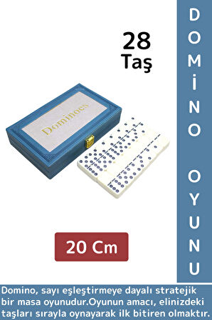 Premium Yüksek Kaliteli Eğlenceli Strateji Beceri Gelişimi Masa Oyunu Şık Deri Kutulu DOMİNO OYUNU