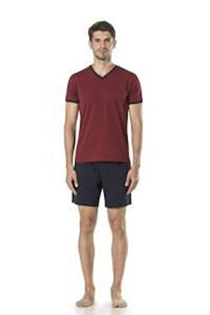 Pierre Cardin 5595 BORDO  Damatlık Ropteşambr 5 Li Pijama Set