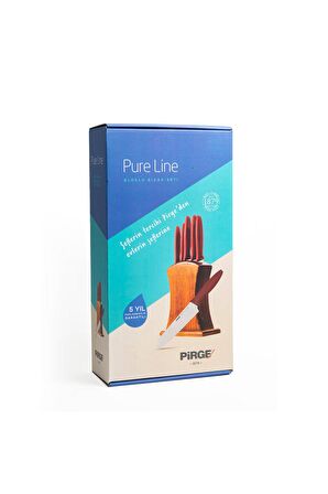 Pirge Pure Line 46031 Karma Bıçak Seti 5'li Kırmızı 