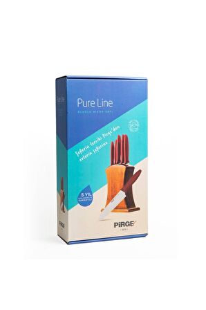 Pirge Pure Line 46031 Karma Bıçak Seti 5'li Kırmızı 