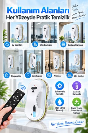 W15S Akıllı Vakumlu Yüksek Kat Cam Temizleme Robotu