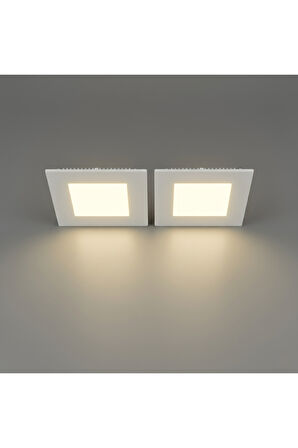 KDL413 Slim Kare LED Panel Spot Gömme 15W 1200 Lümen -3000K SARI IŞIK