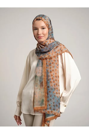 Ayshara Fırça Hâlesi Şal Soyut Desenli Çift Taraflı 72x190 cm
