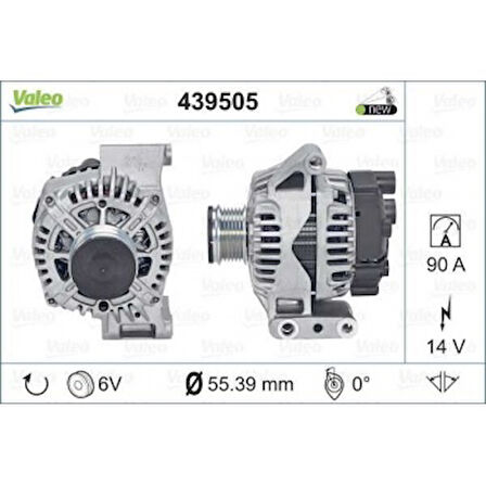 Fiat Alternator 12v 90a Doblo Fiorıno Grande Punto İdea Linea Panda Punto 1,3d 05> - Valeo 439505