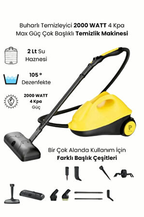 Ast-01 Çok Fonksiyonlu Buharlı Temizlik Makinesi | 2000w Güçlü Buhar, 2l Su Kapasitesi