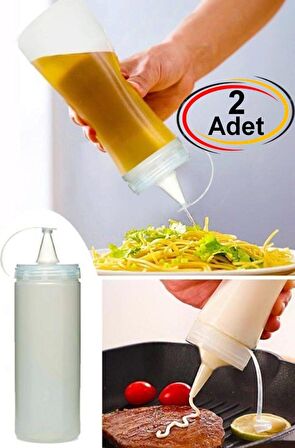 2 Adet Sızdırmaz Kapaklı Plastik Yağ Şişesi Yağdanlık Sos Şişesi Yağ Şişesi 700 ml