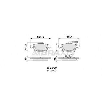 Fiat On Fren Balatası Fiat Doblo III 500l 10> Opel Combo 12> Lancıa Delta III 09>14 - Braxıs Ab0264