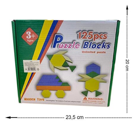 Woodentoys Puzzle Blokları 125 Parça