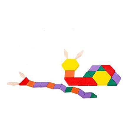 Tangram Seti Ahşap Puzzle Blocks 125 Parça