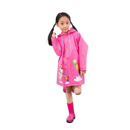 Hayvan Figürlü Kapüşonlu Çocuk Yağmurluk - Çocuk Yağmurluğu - Unisex Yağmurluk