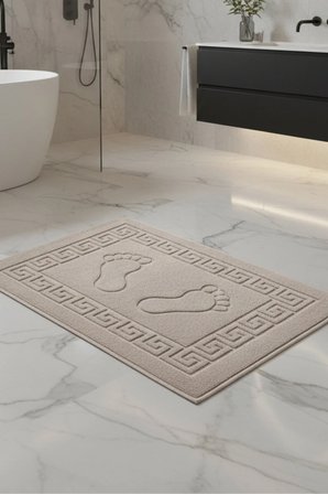 3'lü Ayak İzli Bukle Ayak Havlusu Seti 250 gram - Paspas Banyo Seti (3 adet)