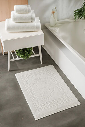 3'lü Ayak İzli Bukle Ayak Havlusu Seti 250 gram - Paspas Banyo Seti (3 adet)