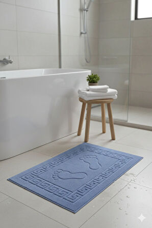 3'lü Ayak İzli Bukle Ayak Havlusu Seti 250 gram - Paspas Banyo Seti (3 adet)