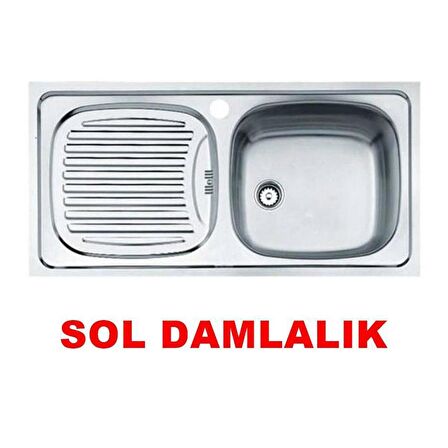 Teka EBM 45 Sol Damlalıklı Paslanmaz Çelik Evye