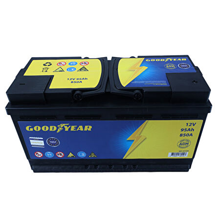 Unı Akü - 12v 95ah Agm 850cca (l5) (395x175x190) (start&stop) - Gdy 201028